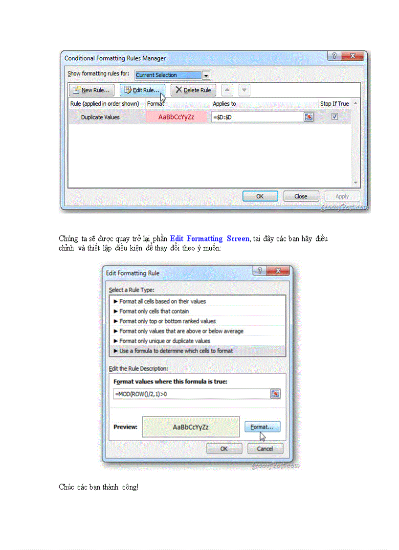 image for page Thay màu giữa các dòng khác nhau trong Microsoft Excel