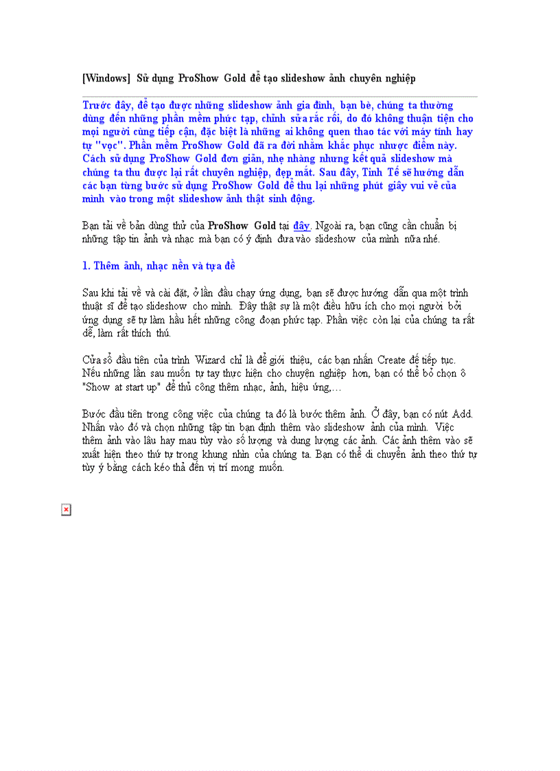 image for page Windows Sử dụng ProShow Gold để tạo slideshow ảnh chuyên nghiệp