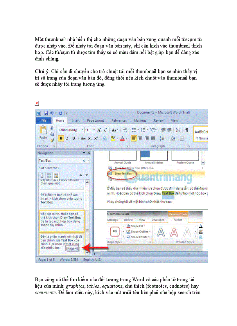 image for page Hướng dẫn sử dụng Navigation Pane trong Word 2010