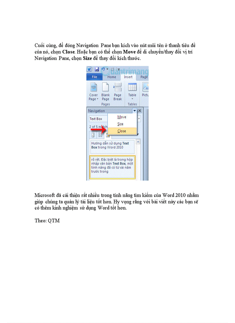 image for page Hướng dẫn sử dụng Navigation Pane trong Word 2010