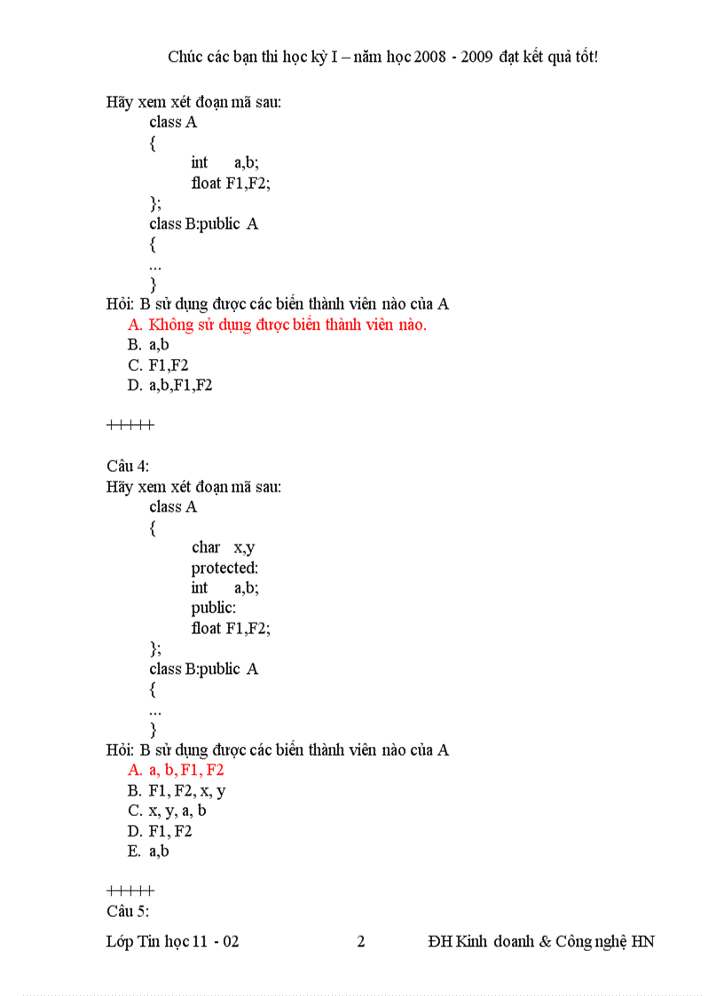 image for page Câu hỏi trắc nghiệm môn lập trình hướng đối tượng Đọc thêm Công nghệ thông tin