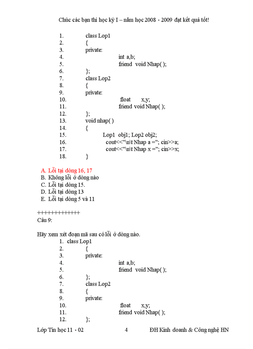 image for page Câu hỏi trắc nghiệm môn lập trình hướng đối tượng Đọc thêm Công nghệ thông tin