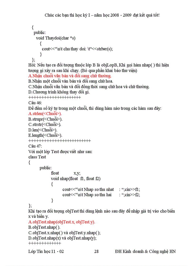 image for page Câu hỏi trắc nghiệm môn lập trình hướng đối tượng Đọc thêm Công nghệ thông tin
