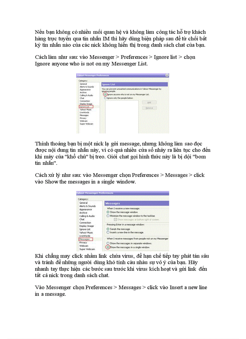 image for page Giã từ tin nhắn rác Yahoo Messenger