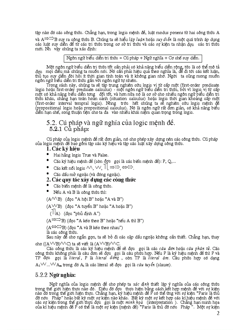 image for page Trí tuệ nhân tạo Phần 2 Tri thức và lập luận