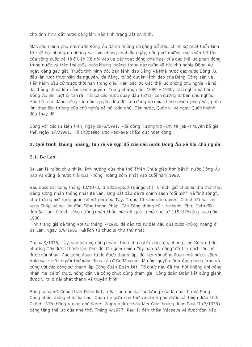 image for page Các nước xã hội chủ nghĩa đông âu lâm vào khủng hoảng rồi tan rã