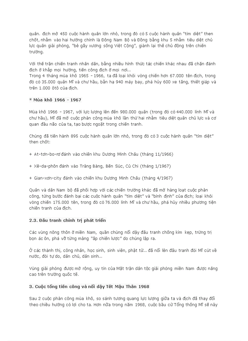 image for page Miền nam chống chiến lược chiến tranh cục bộ của mĩ 1965 1968