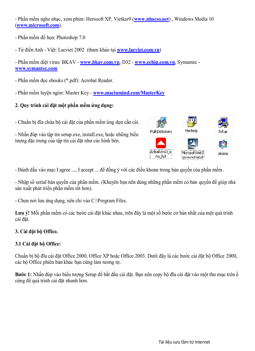 image for page Cài đặt các phần mềm thông dụng