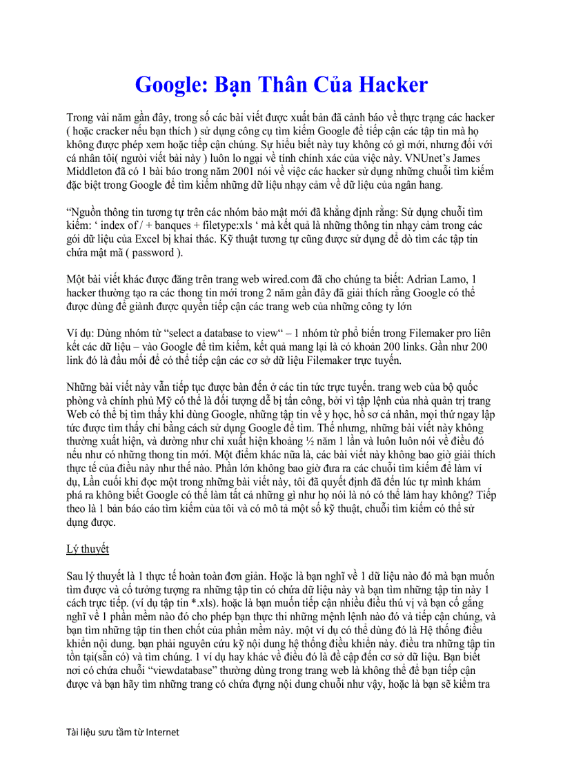 image for page Google bạn thân của hacker