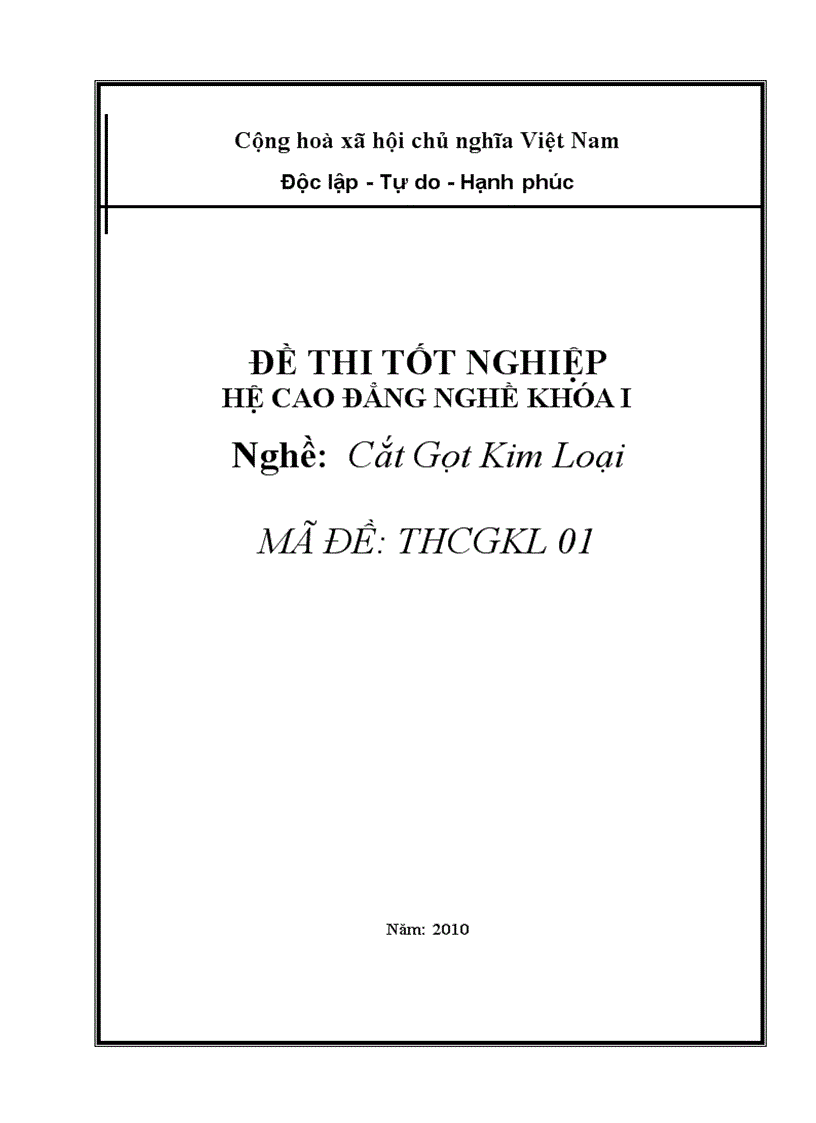 image for page Đề thi cắt gọt kim loại 1