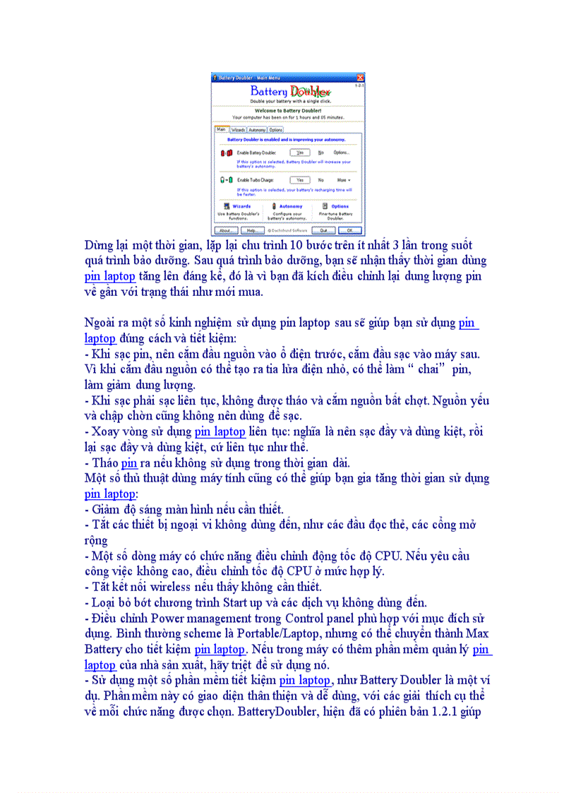 image for page Thủ thuật khôi phục Pin laptop bị hư
