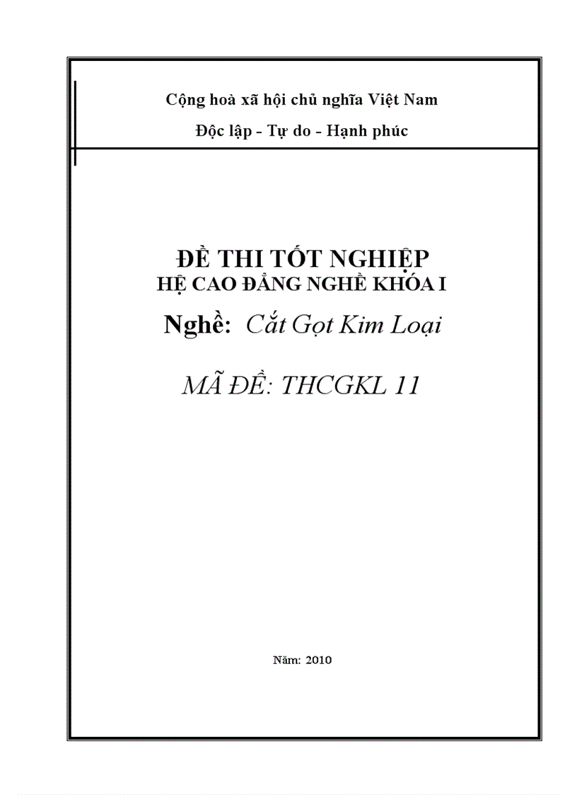 image for page Đề thi cắt gọt kim loại 11