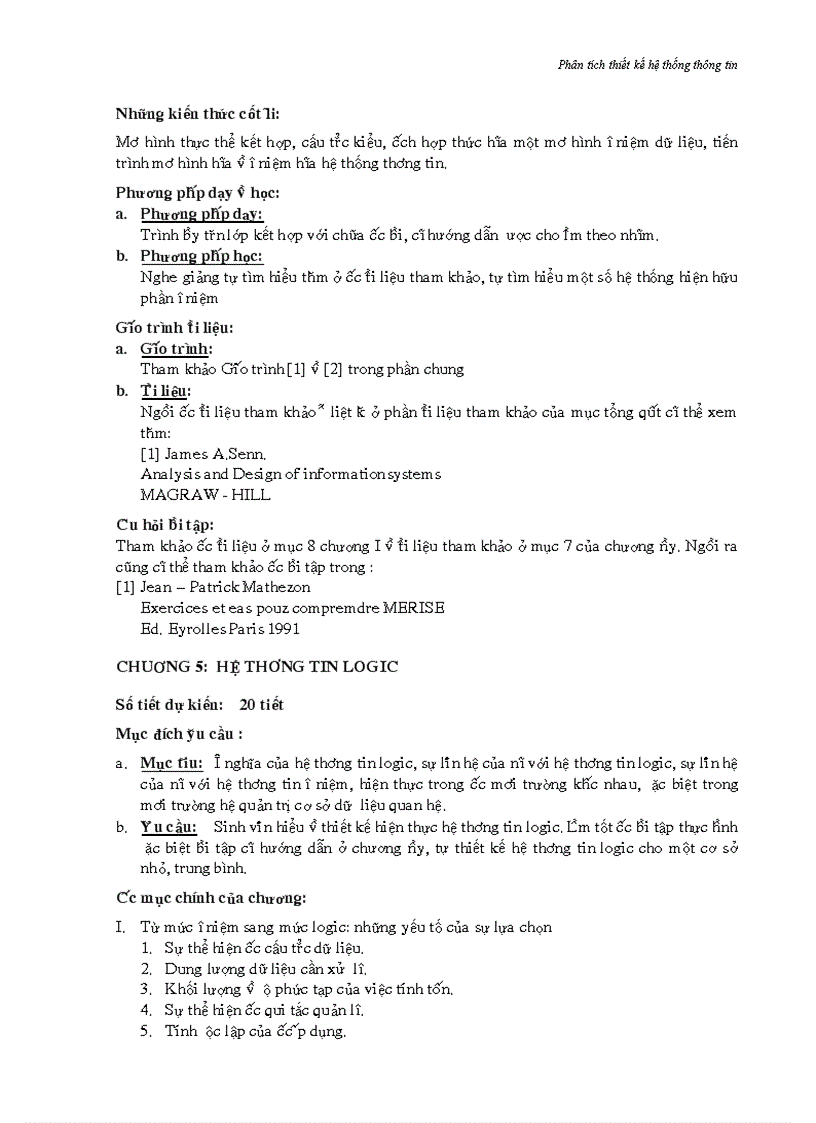 image for page Đề cương môn học phân tích thiết kế hệ thống