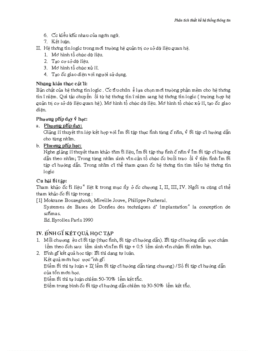 image for page Đề cương môn học phân tích thiết kế hệ thống