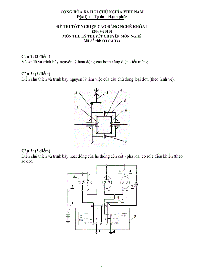 image for page Đề thi lý thuyết công nghệ ô tô 44