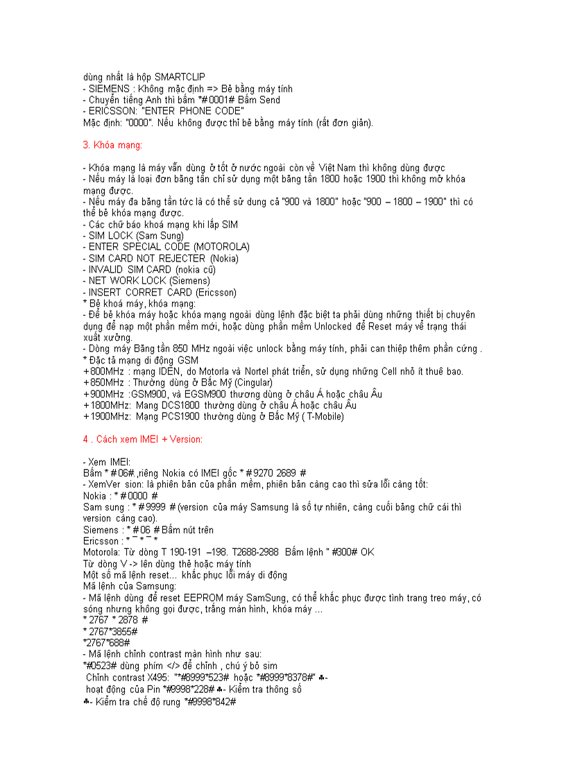 image for page Khóa Sim khóa mã khóa mạng và những mã lệnh khắc phục sự cố trong ĐTDĐ