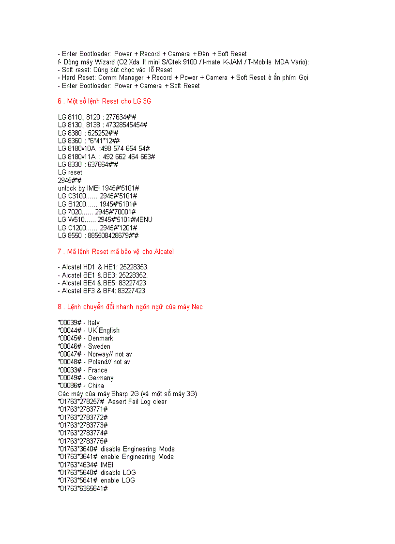 image for page Khóa Sim khóa mã khóa mạng và những mã lệnh khắc phục sự cố trong ĐTDĐ