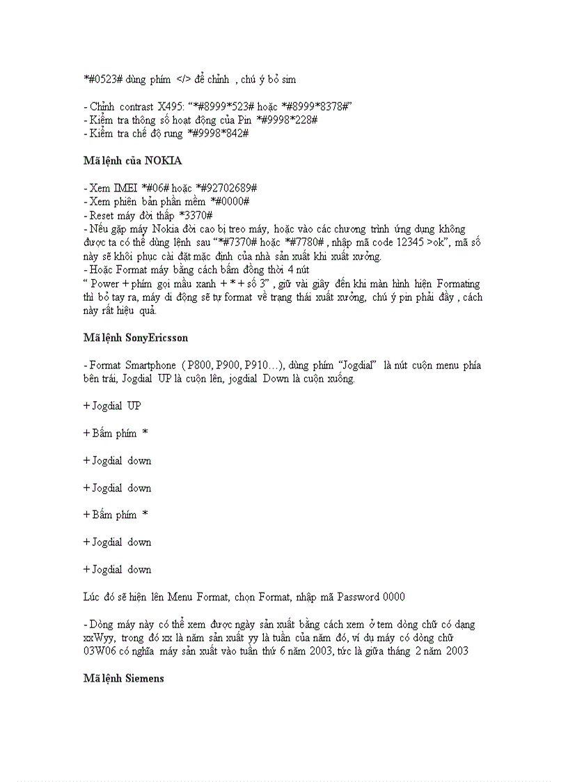 image for page TỔNG HỢP tình huống mẹo vặt và các mã lệnh dành cho di động