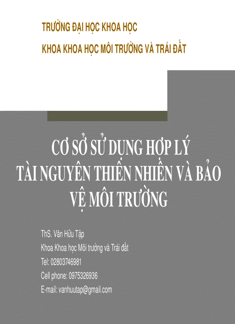 image for page Cơ sở sử dụng hợp lý tài nguyên thiên nhiên và bảo vệ môi trường