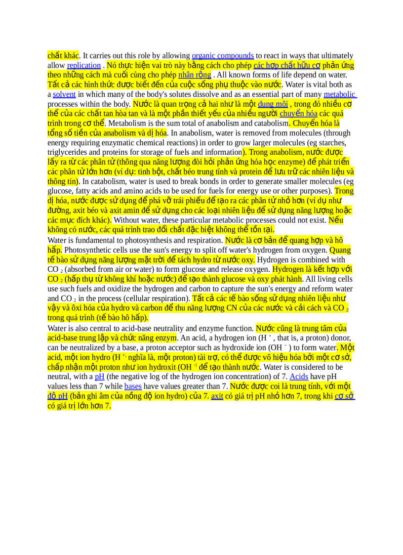 image for page Tầm quan trọng của nước