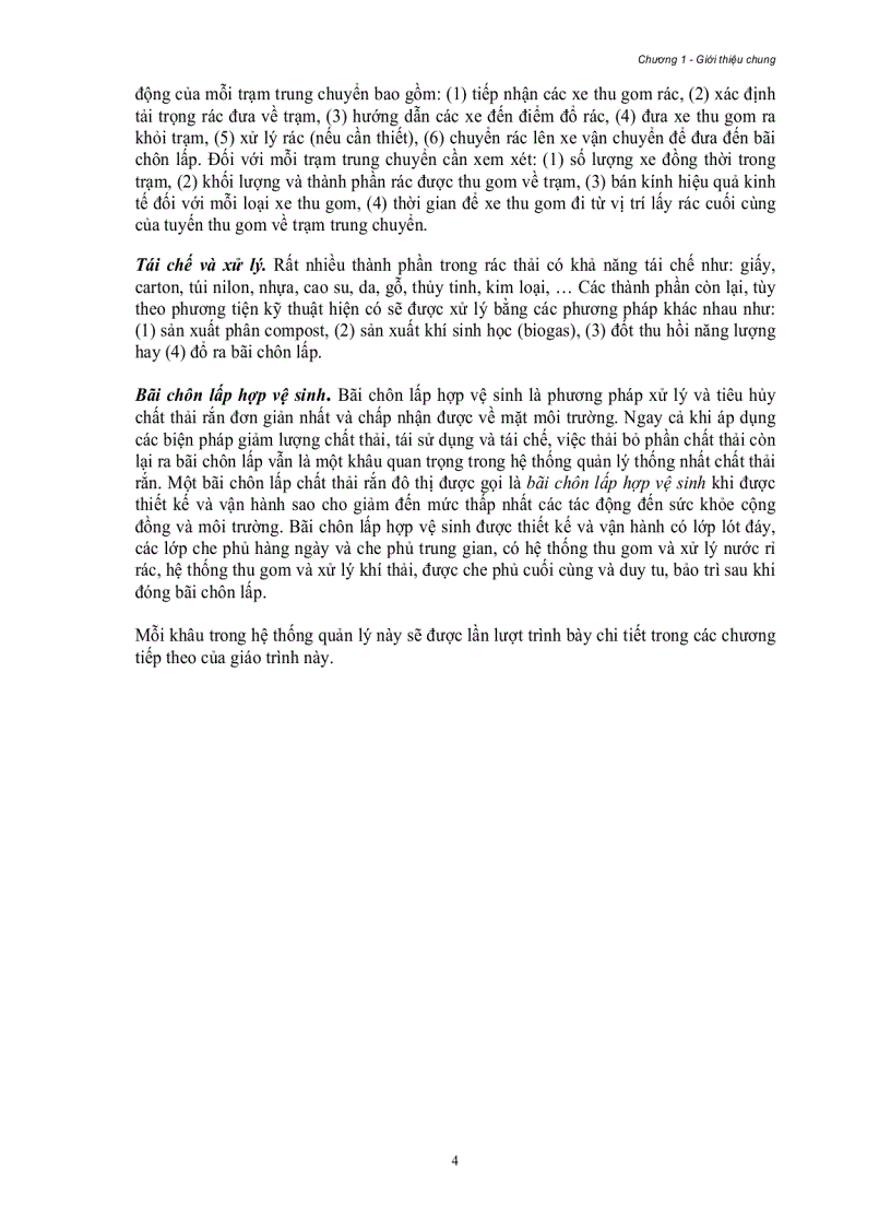 image for page Giáo trình môn quản lí chất thải rắn sinh hoạt