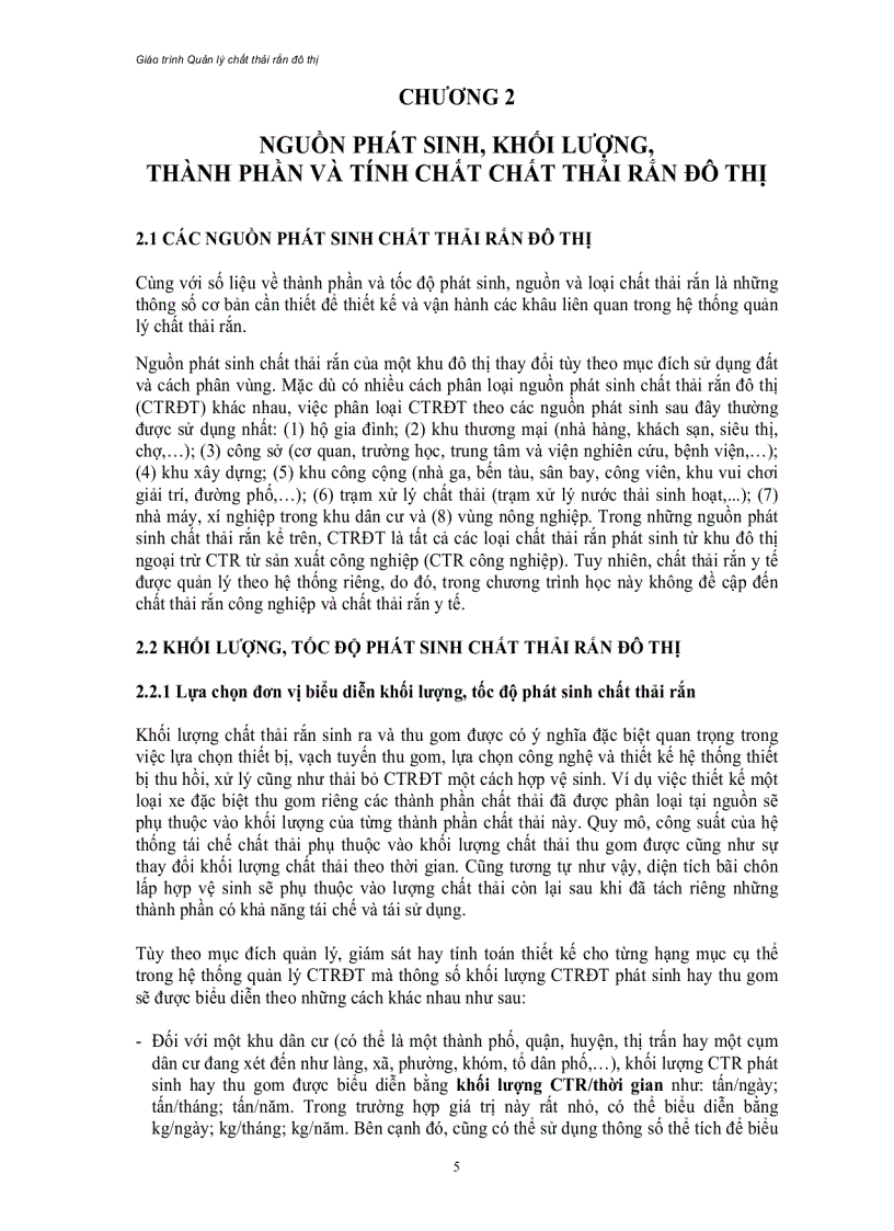image for page Giáo trình môn quản lí chất thải rắn sinh hoạt