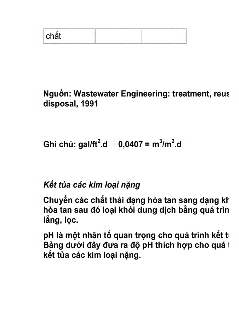 image for page Phương pháp kết tủa trong xử lý nước thải