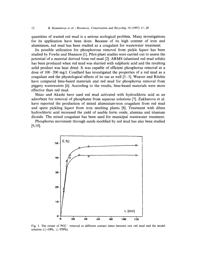 image for page Phosphate removal from aqueous solutions using red mud wasted in bauxite Bayer s process