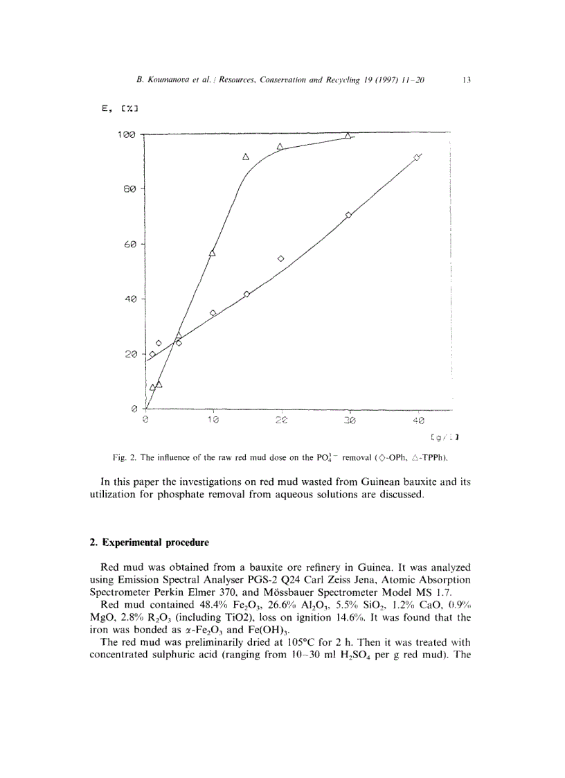 image for page Phosphate removal from aqueous solutions using red mud wasted in bauxite Bayer s process
