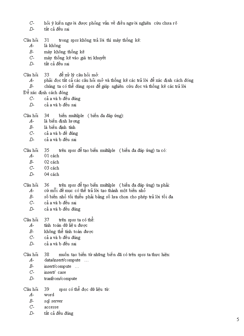 image for page Trắc nghiệm phần mềm spss