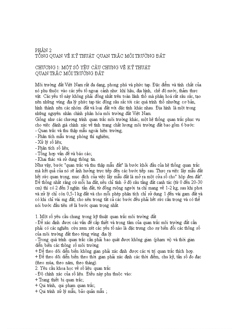 image for page Quan trắc môi trường đất