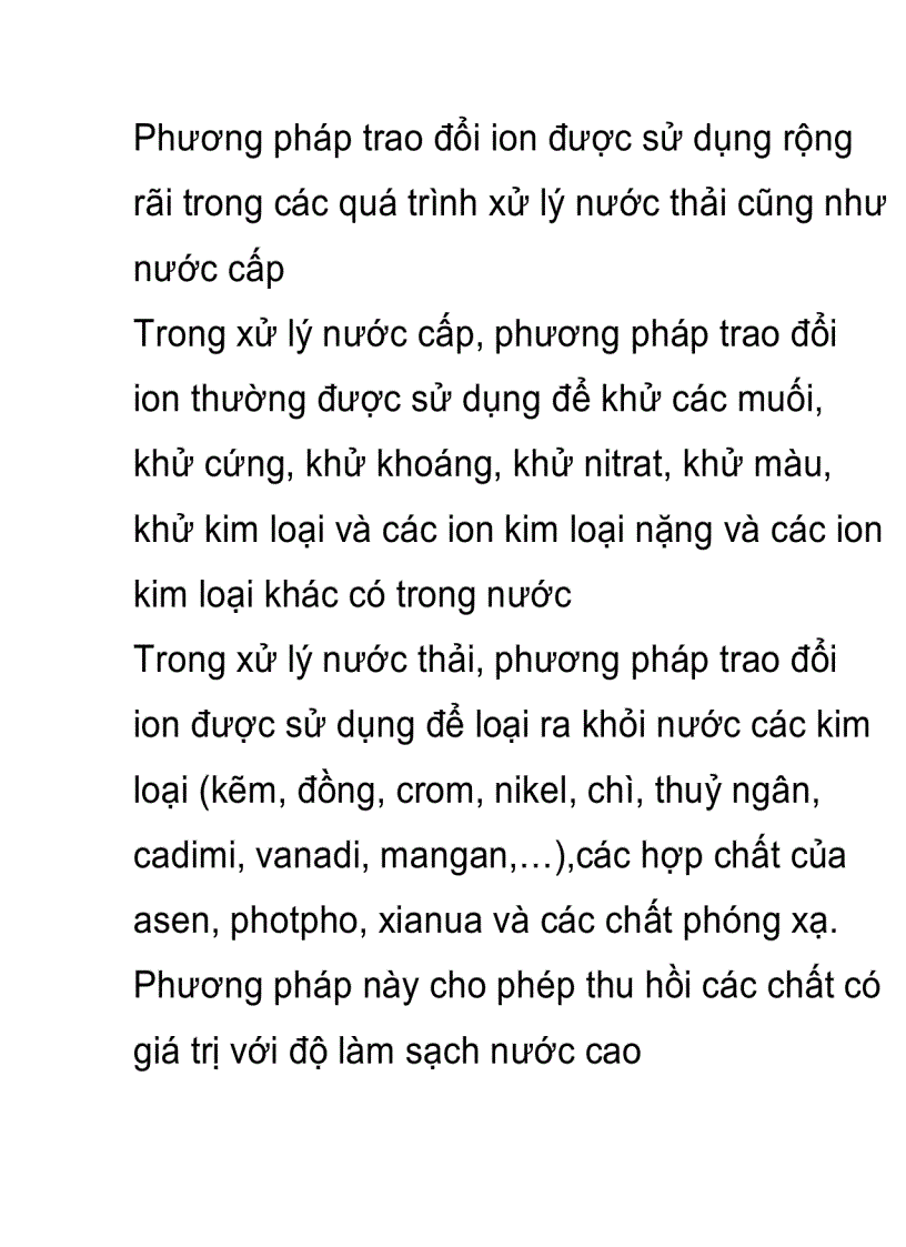 image for page Dùng phương pháp trao đổi ion để xử lý nước cứng