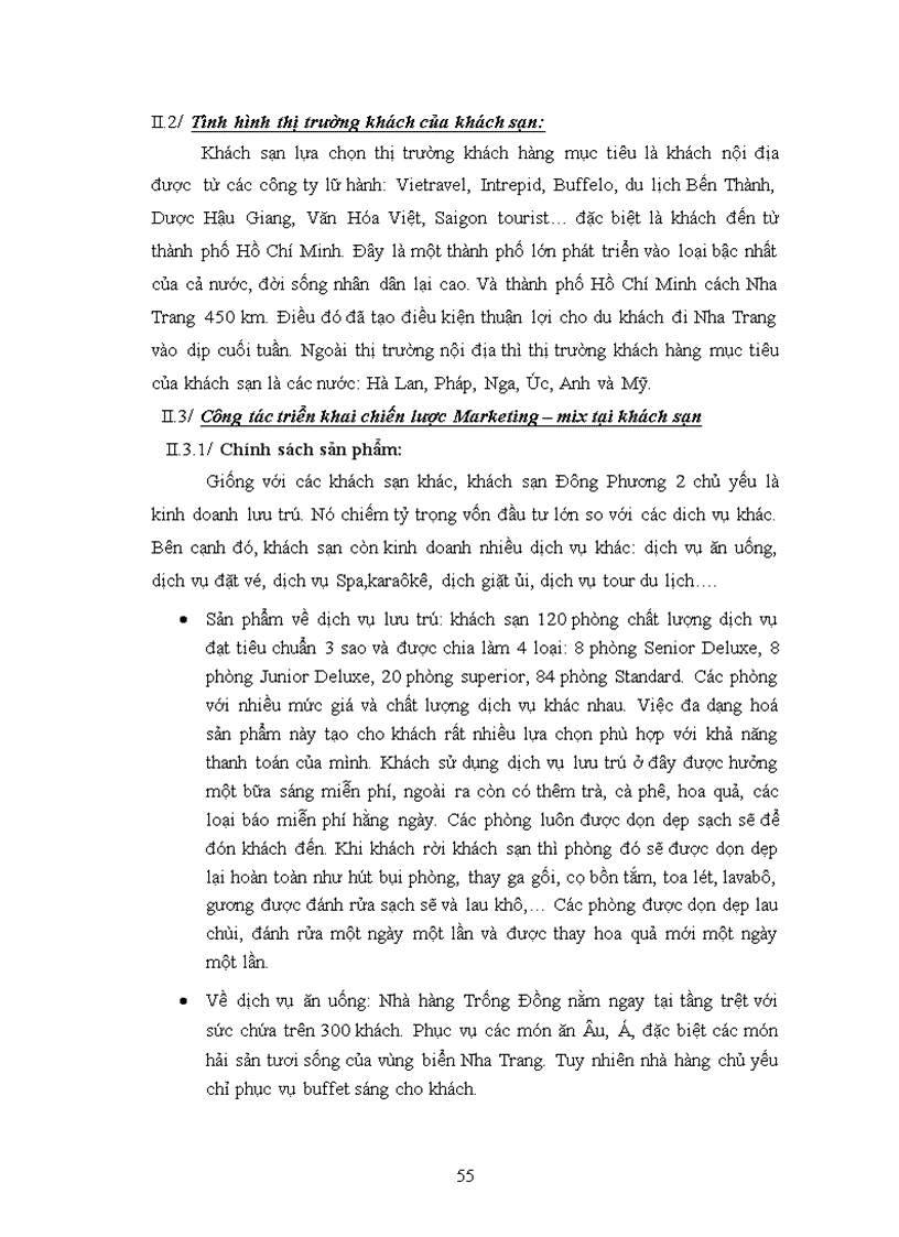 image for page Thực trạng và một số giải pháp hoàn thiện công tác marketing mix tại khách sạn đông phương 2