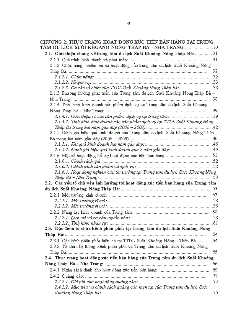 image for page Đẩy mạnh hoạt động xúc tiến bán hàng tại Trung tâm du lịch Suối Khoáng Nóng Tháp Bà Nha Trang