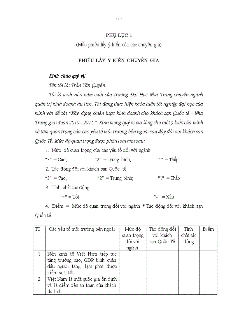 image for page Xây dựng chiến lược kinh doanh cho khách sạn Quốc tế giai đoạn 2010 2015