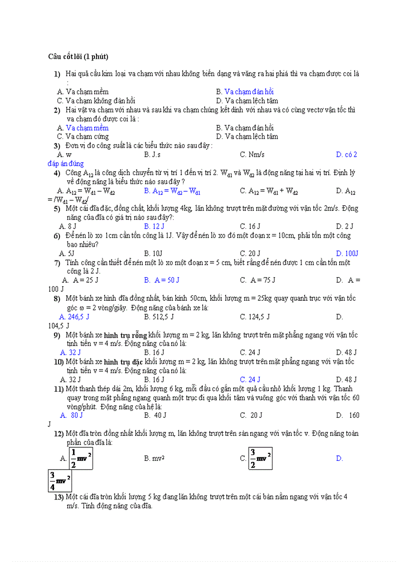 Đề thi vật lí đại cương 17