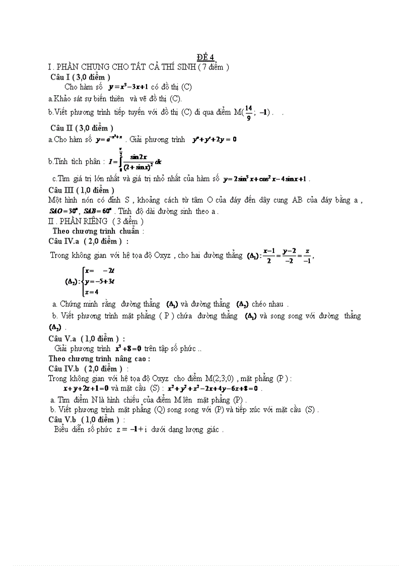 image for page Đề thi tốt nghiệp toán THPT 65