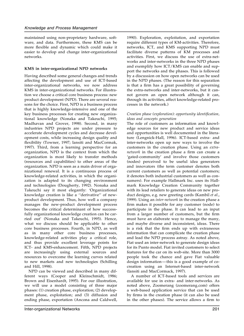 image for page Knowledge Managing and Knowledge Management Systems in Inter organizational networks