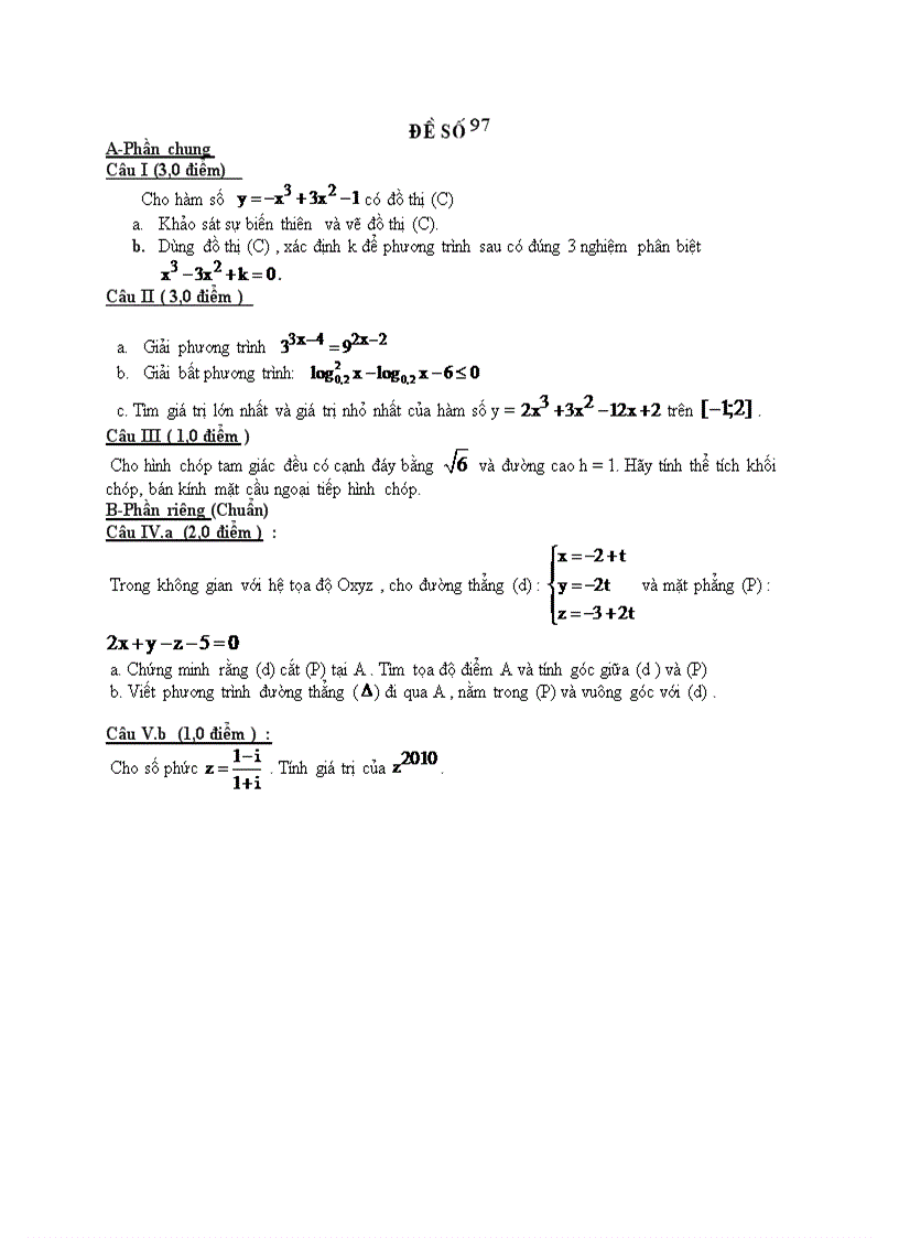 image for page Đề thi tốt nghiệp toán THPT 138