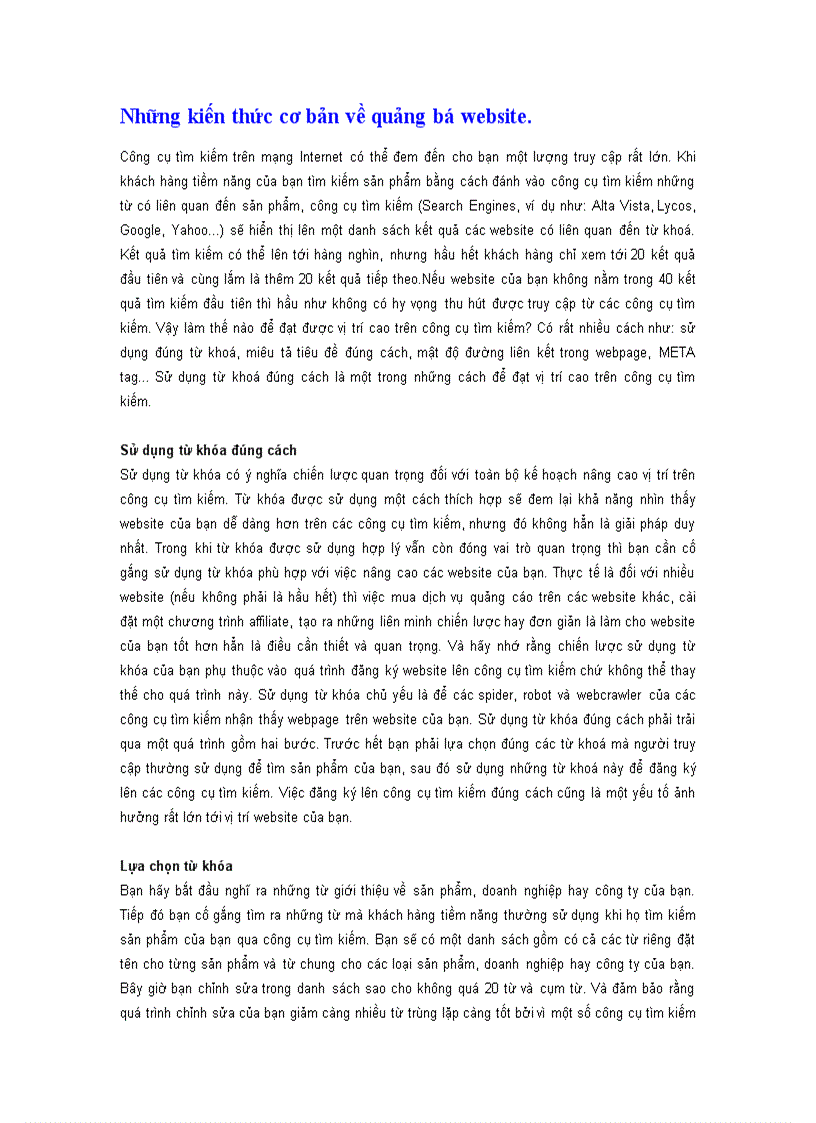 image for page Những kiến thức cơ bản về quảng bá website