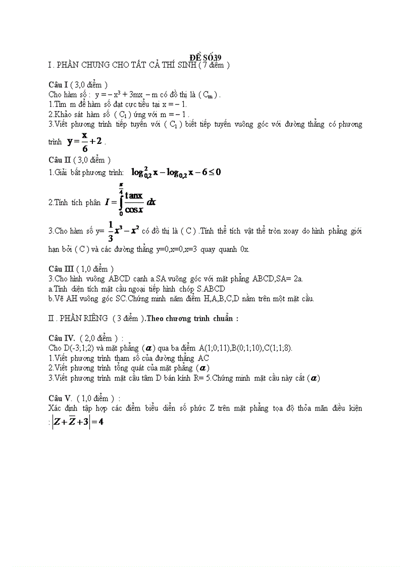 image for page Đề thi tốt nghiệp toán THPT 160