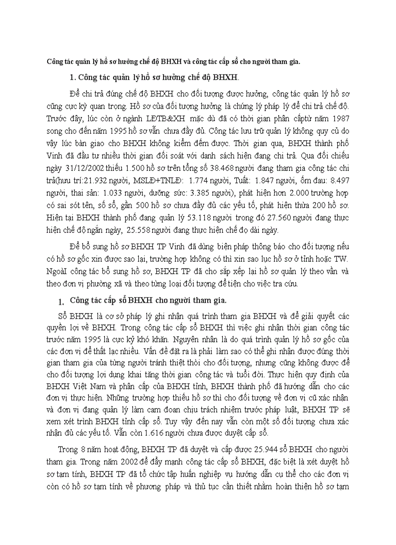 image for page Công tác quản lý hồ sơ hưởng chế độ bảo hiểm xã hội và công tác cấp sổ cho người tham gia