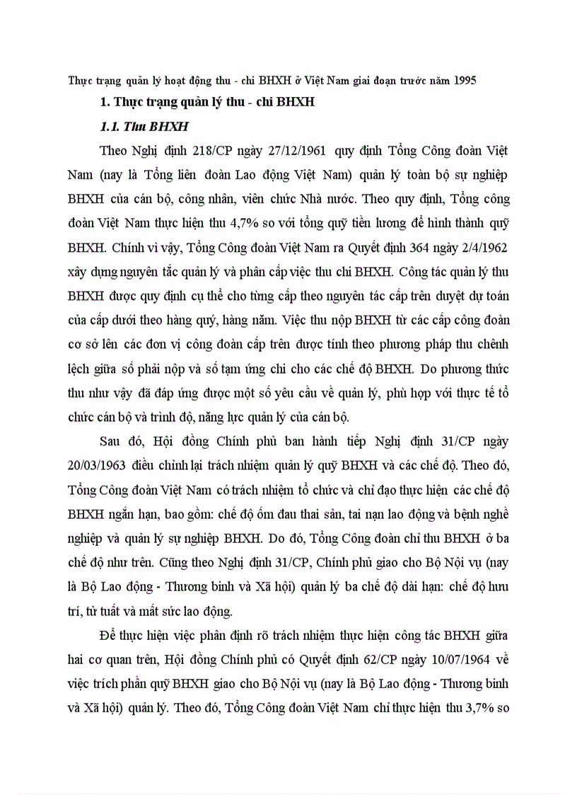 image for page Thực trạng quản lý hoạt động thu chi bảo hiểm xã hội ở Việt Nam giai đoạn trước năm 1995