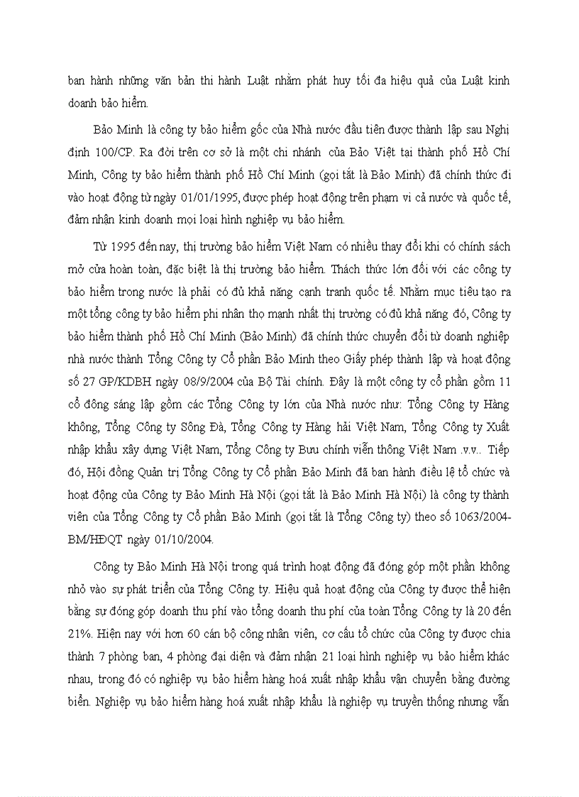 image for page Vài nét về Tổng công ty Bảo Minh và Công ty Bảo Minh Hà Nội
