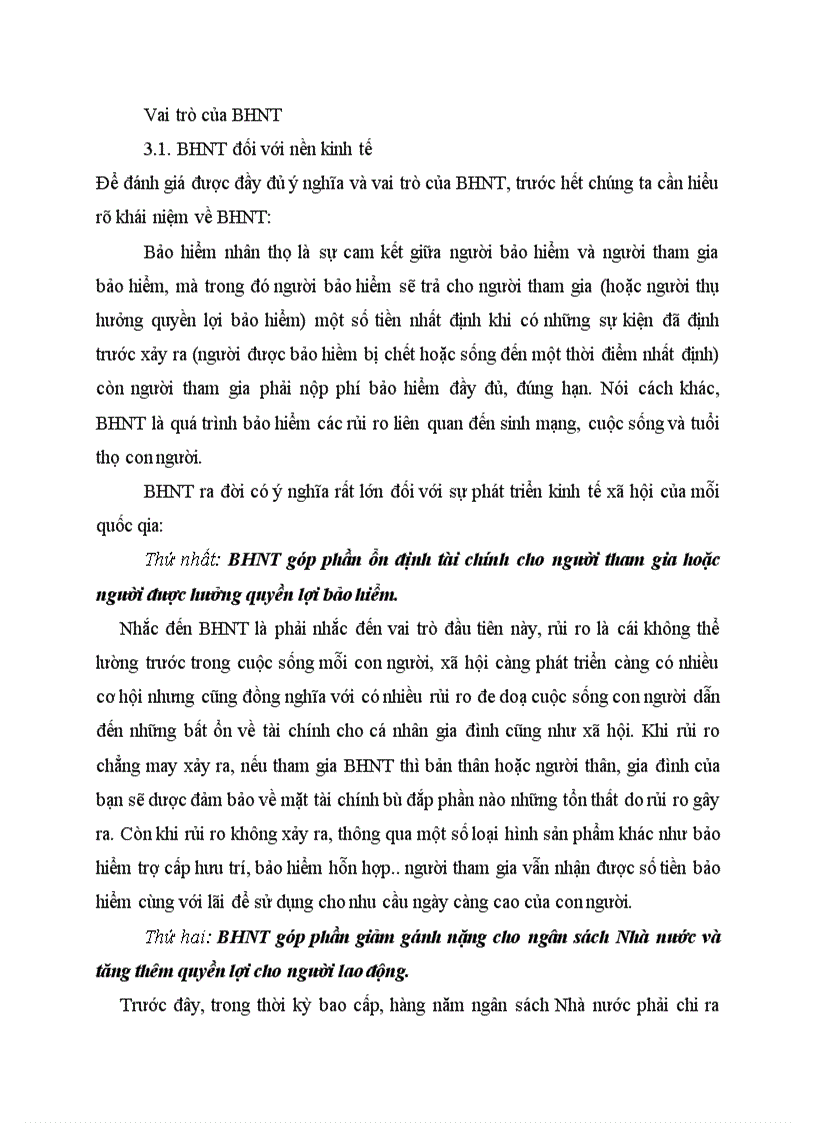 image for page Vai trò của BHNT