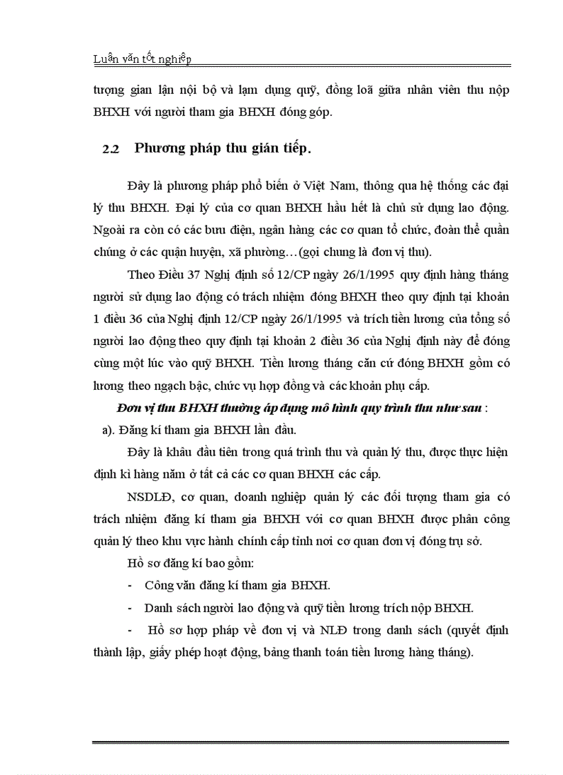 image for page Thực trạng của công tác thu bảo hiểm xã hội ở Việt nam giai đoạn từ năm 1995 năm 2004