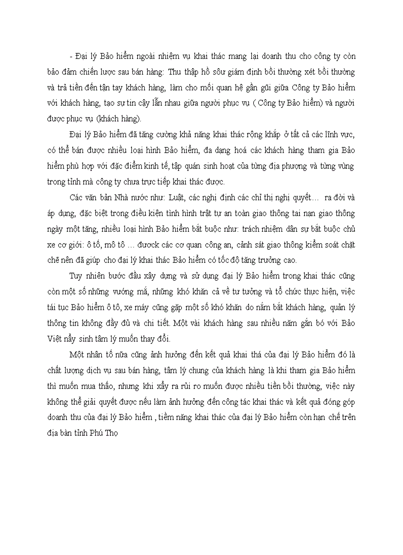 image for page Thực trạng hoạt động khai thác của đại lý Bảo hiểm của công ty Bảo hiểm Phú Thọ