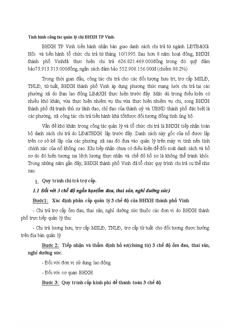 image for page Tình hình công tác quản lý chi bảo hiểm xã hội TP Vinh