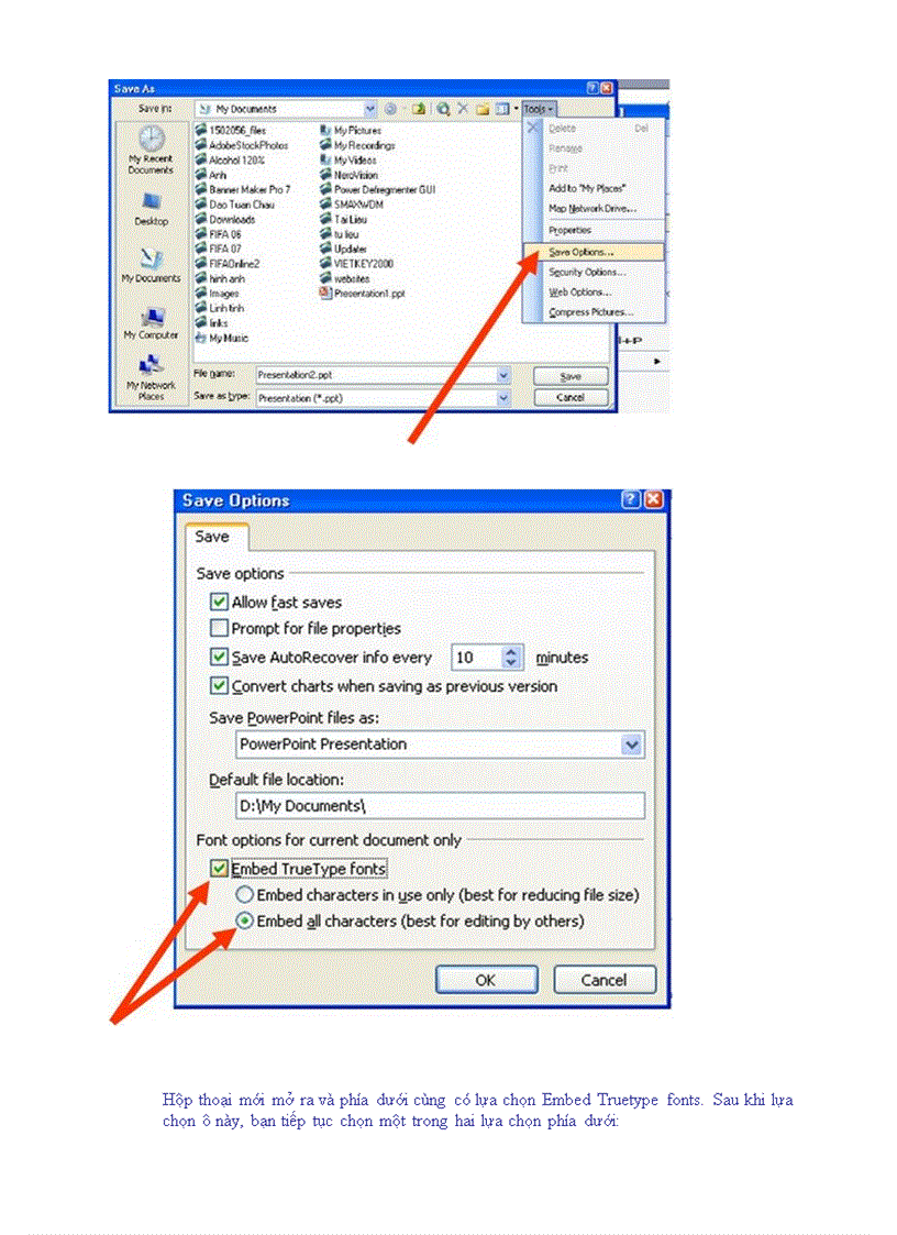 image for page Để bài giảng powerpoint không bị lỗi phông