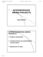 Interdepences Among Projects